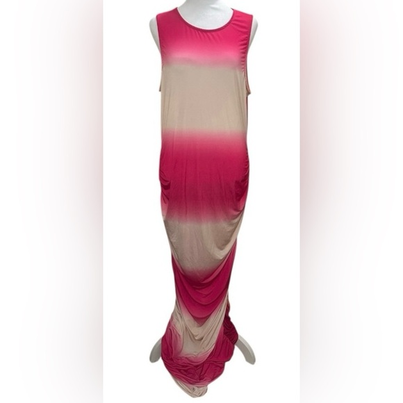 MAGNOLIA MAXI Pink and Cream Ombre Dress Cover/Lounger Size Medium - Picture 4 of 9